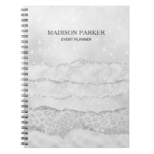 Cuaderno Portátil Purpurina de destello blanco