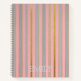 Cuaderno Portátil rayado con nombre de Personalizable Oro r