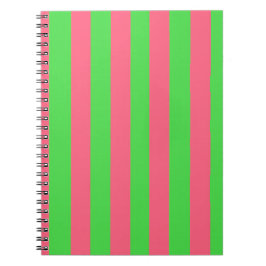 Cuaderno Portátil rayado rosa y verde