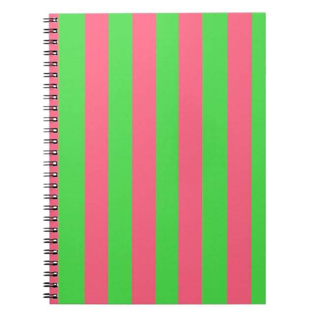 Cuaderno Portátil rayado rosa y verde (Frente)