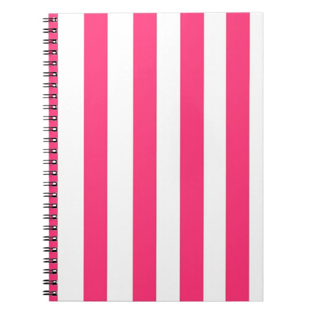 Cuaderno Portátil rayado rosado caliente (Frente)