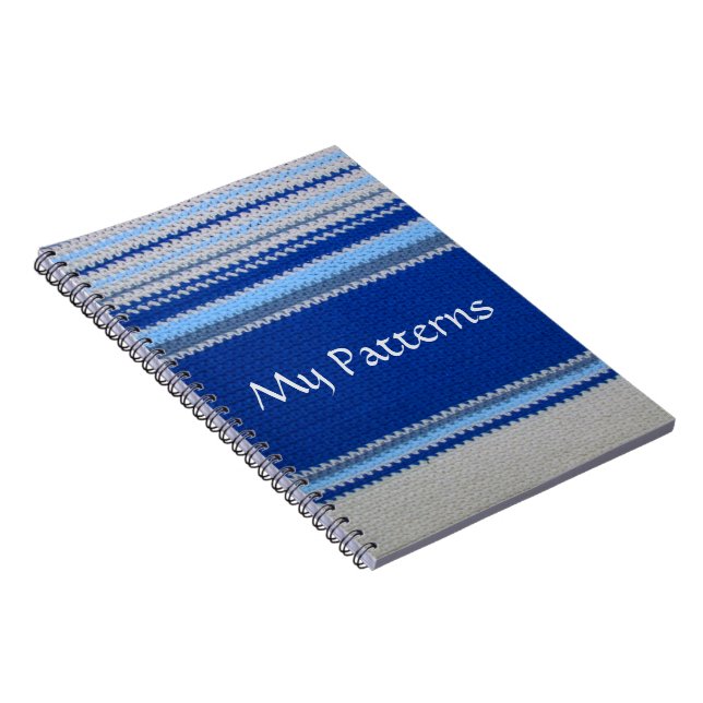 Cuaderno Portátil - Rayas azules y blancas (Lado Derecho)