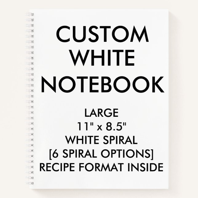 Cuaderno Portátil RECIPE grande personalizado personalizado (Anverso)