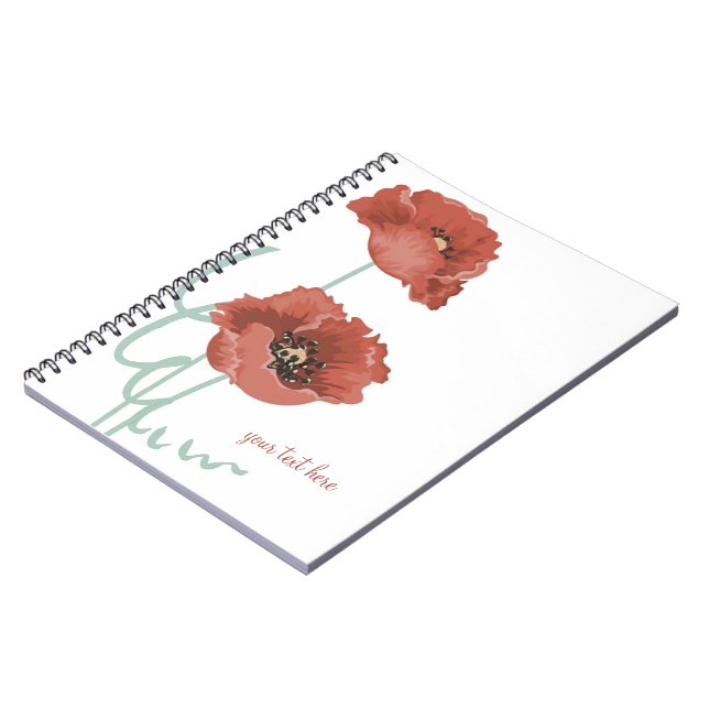 Cuaderno Portátil Red Peonies (Lado Izquierdo)