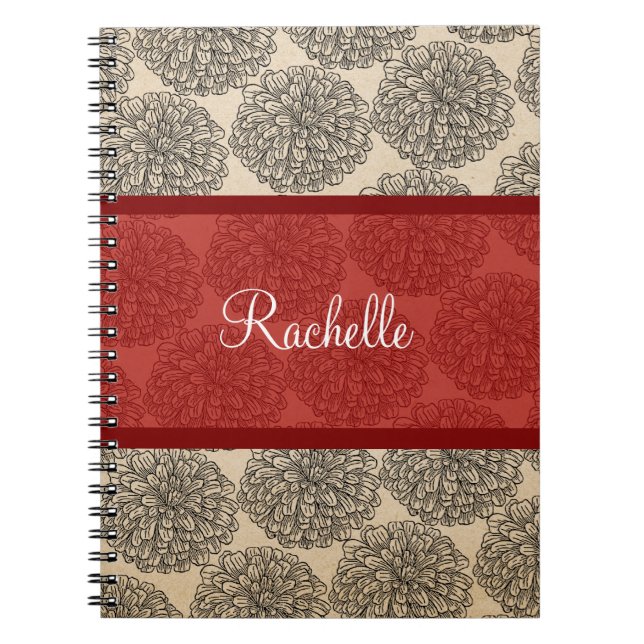 Cuaderno Portátil Red Vintage Zinnia (Frente)