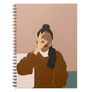 Cuaderno Portátil retrato femenino minimalista