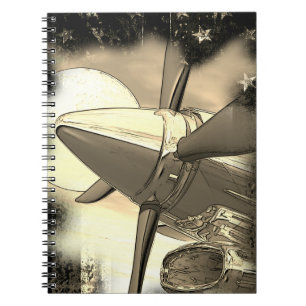 Cuaderno Portátil Retro Aircraft Art Technica