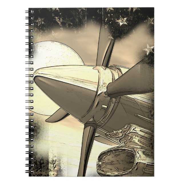 Cuaderno Portátil Retro Aircraft Art Technica (Frente)