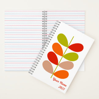 Cuaderno Portátil Retro Leaf - Moderno Mediano Siglo