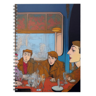 Cuaderno Portátil Retro Pop Art Café Scene