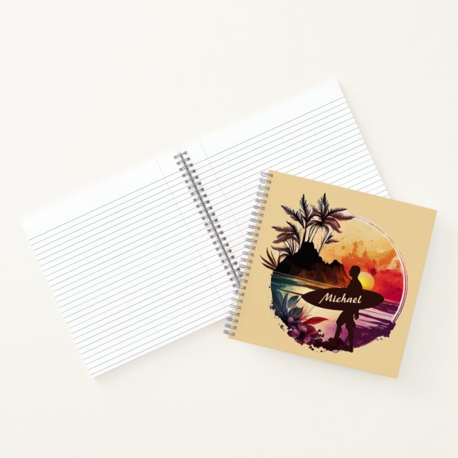 Cuaderno Portátil Retro Surfer Sunset Beach Spiral (Interior)
