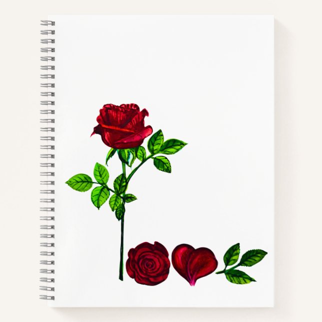 Cuaderno Portátil romántico de amor - Pintado a mano (Anverso)
