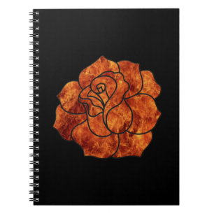 Cuaderno Portátil Rosa de incendios naranja