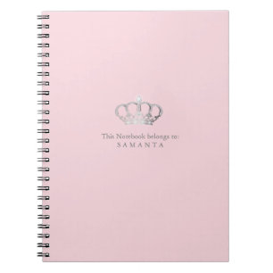 Cuaderno Portátil rosa de la corona de la princesa