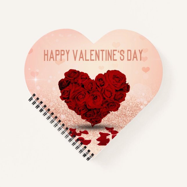 Cuaderno Portátil Rosa el día de San Valentín para buquet e (Anverso)