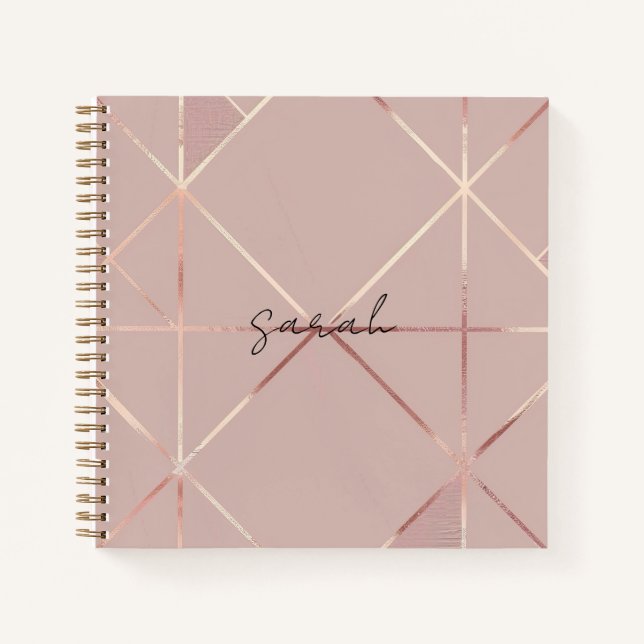 Cuaderno Portátil Rosa Gold (Anverso)