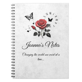 Cuaderno Portátil Rosa, tinta y espiral de tiempo personali