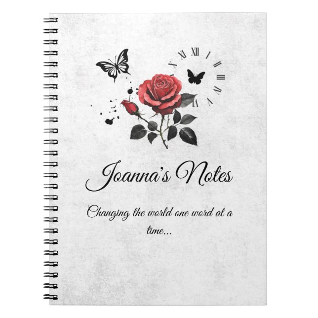 Cuaderno Portátil Rosa, tinta y espiral de tiempo personali (Frente)