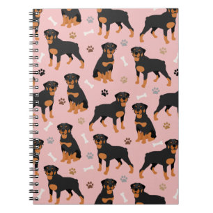 Cuaderno Portátil Rottweiler Dog Bones and Paws