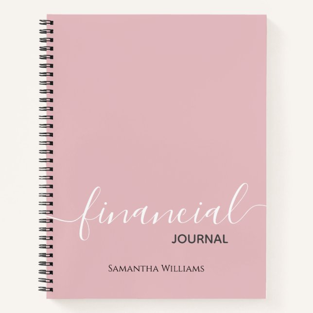 Cuaderno Portátil Rubor Pink Business Financial Journal (Anverso)