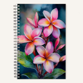 Cuaderno Portátil Rubor Plumeria de Hawái