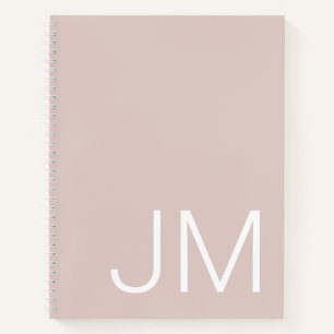 Cuaderno Portátil Rubor Rosa sobredimensionado monogramado