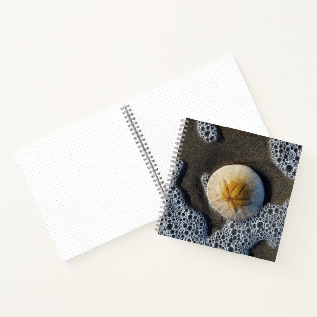 Cuaderno Portátil Sand Dollar and Surf Beach Photo 8x8 (Interior)
