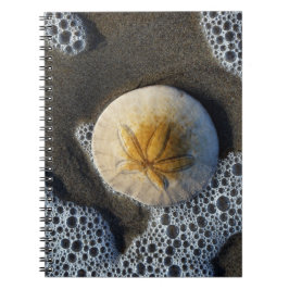 Cuaderno Portátil Sand Dollar and Surf Beach Photo Spiral
