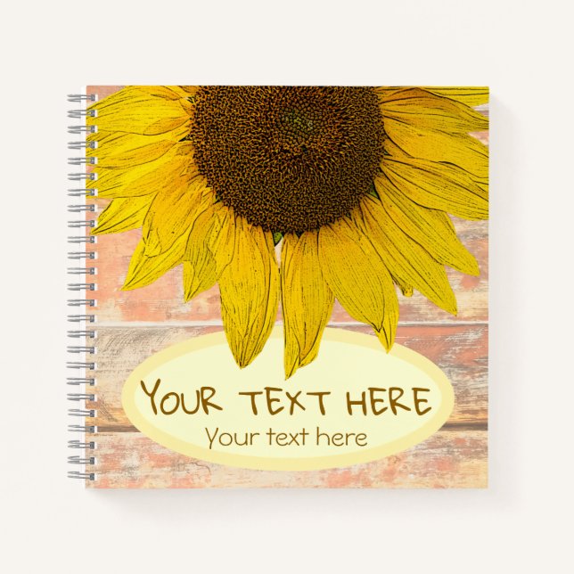 Cuaderno Portátil Scrapbook personalizado de girasol (Anverso)