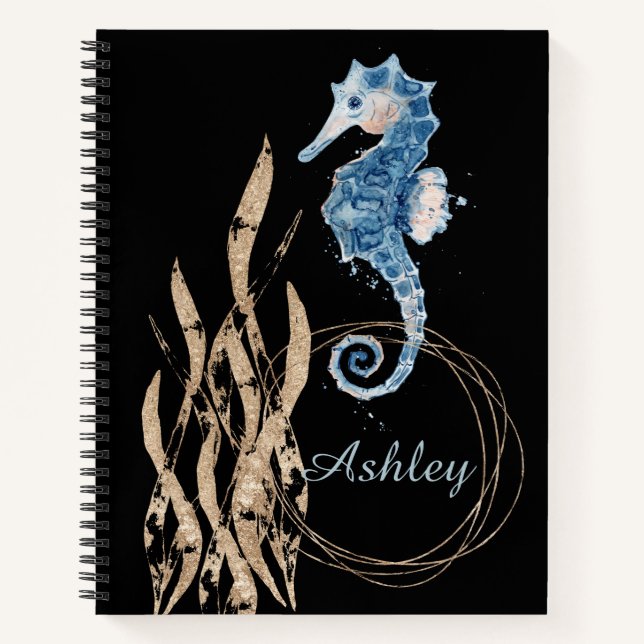 Cuaderno Portátil Seahorse Custom Name (Anverso)