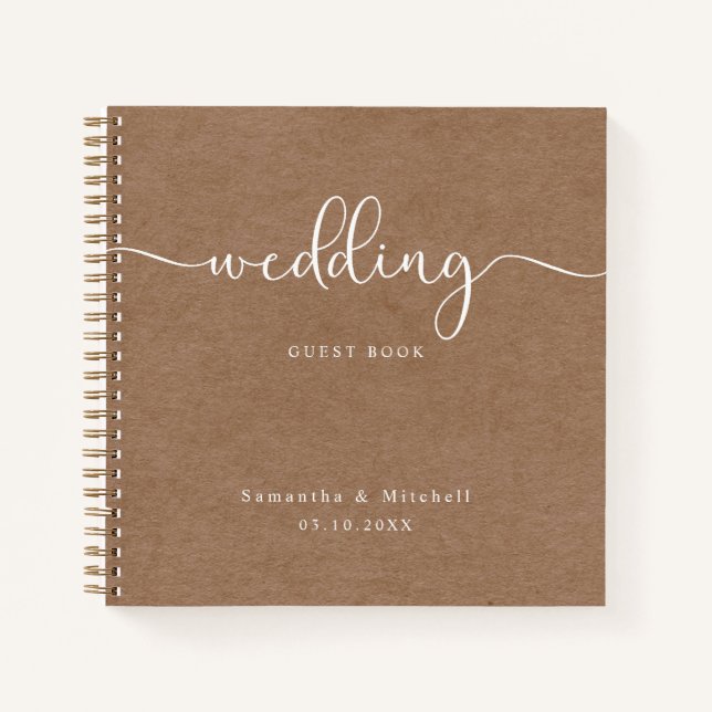 Cuaderno Portátil sencillo y rústico para Bodas (Anverso)
