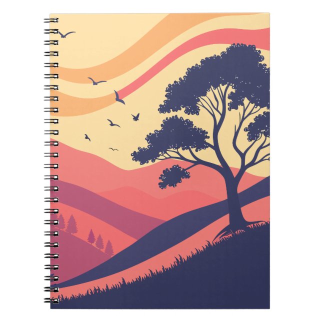 Cuaderno Portátil Serene Sunset Landscape (Frente)