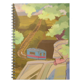 Cuaderno Portátil Serene Train Journey - Estética de los añ