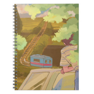 Cuaderno Portátil Serene Train Journey - Estética de los añ