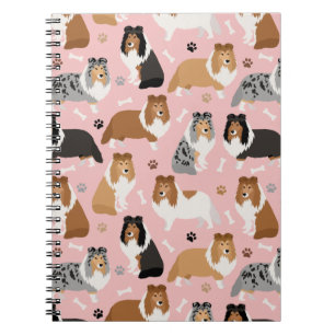 Cuaderno Portátil Sheltie Dog Bones and Paws