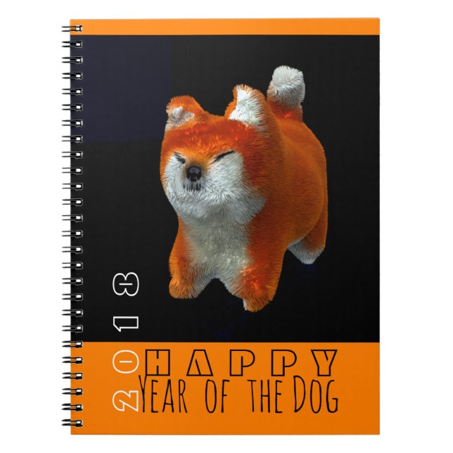 Cuaderno Portátil Shiba Puppy 3D Digital Art Dog Year 2018 (Frente)