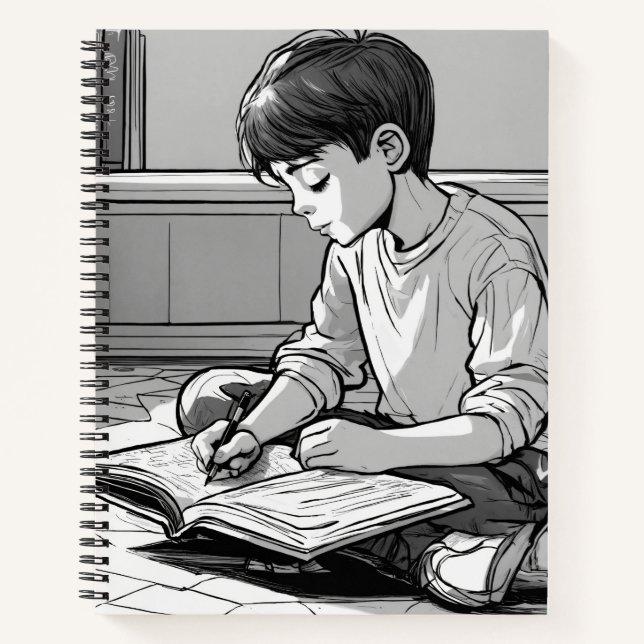 Cuaderno Portátil SPIRAL de estudio blanco N negro (Anverso)