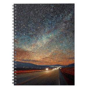 Cuaderno Portátil Starry Highway Colorful Night Sky