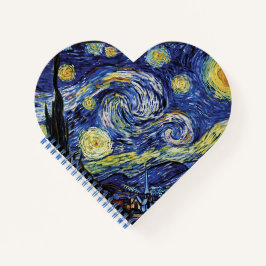 Cuaderno Portátil Starry Night Heart-Shaped
