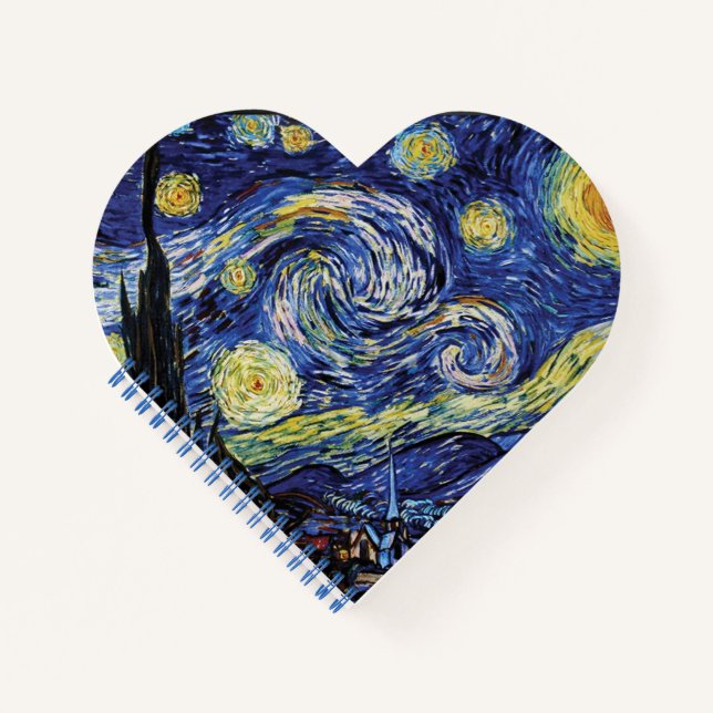 Cuaderno Portátil Starry Night Heart-Shaped (Anverso)