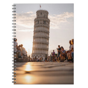 Cuaderno Portátil Sunlit Pisa Tower Street View