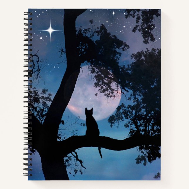 Cuaderno Portátil Super Cute Cat y Moon (Anverso)