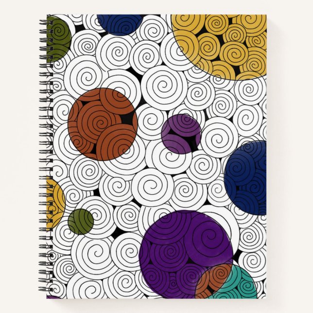 Cuaderno Portátil Swirls and Circles (Anverso)