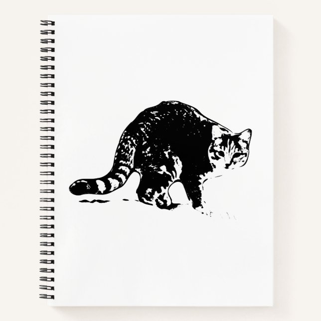 Cuaderno portátil Tabby Cat de cuerpo completo en  (Anverso)