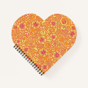 Cuaderno Portátil Tangerine Floral Dream Pattern