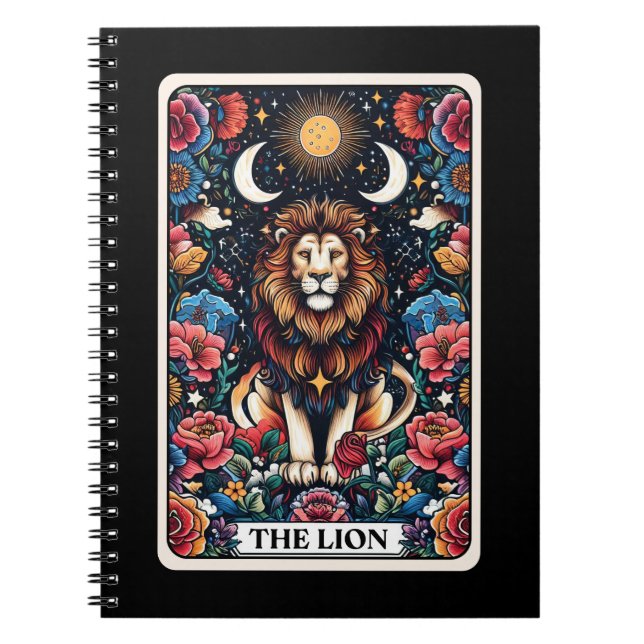 Cuaderno Portátil Tarot con tarjeta de aguardiente de león (Frente)