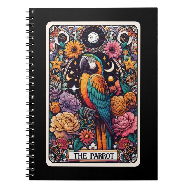 Cuaderno Portátil Tarot con tarjeta de aguardiente de loros (Frente)