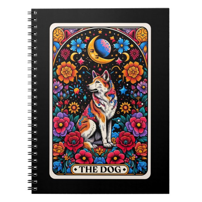Cuaderno Portátil Tarot con tarjeta de espíritu de perro (Frente)