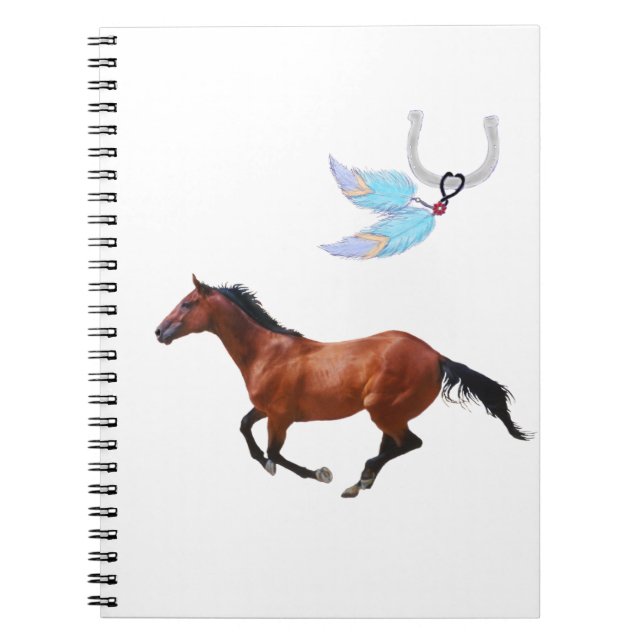 Cuaderno Portátil Thoroughbred Horse Feathers (Frente)