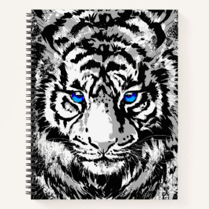 Cuaderno Portátil Tigre Blanco - Pintura de tigre - Vida si